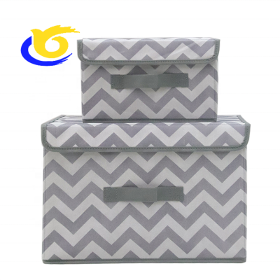 Wave stripe printed storage box fabric organizer